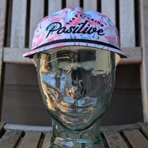 Ski Town All-Stars Stay F*cking Positive Snapback Hat Flamingos Palm Trees
